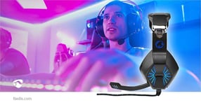 Gaming Headset Headphones With Microphone LED For PC Laptop