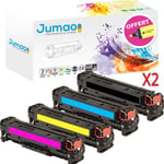 8 Toners cartouches d'impressions type Jumao pour HP CF380X CF381A CF382A CF383A