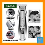 Cordless Hair Beard Trimmer Electric Cutter LCD Kemei 5027 Detailer Clipper