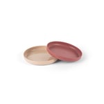 Dantoy tiny tallerkner - BIO-plast - Rust Bordeaux/Sand - 2 dele - Fra 0 mdr.