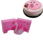 3d Beautiful Swan Fondant Silicone Mold Candle Sugar Craft Tool Pink One Size