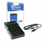 Ex-Pro® NB-13L EZi-Power USB Charger & USB Cable for Canon PowerShot G7X G9XG5X