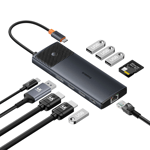 Baseus USB HUB 11in1 Metal Gleam Series II USB-A/USB-C - Svart - TheMobileStore Laddare & kablar