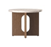 Androgyne Side Table Ø50 cm - Dark Stained Oak/Kunis Breccia Stone