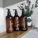 SHAMPOO, CONDITIONER & BODY WASH - Mrs Hinch inspired bottle decal stickers (T3)