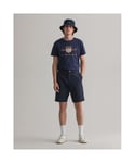 Gant Relaxed Twill Mens Shorts - Marine - Size 32 (Waist)
