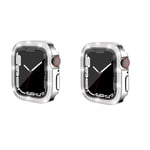 2-pack fodral med skärmskydd för Apple Watch iWatch 3 silver 41 mm