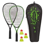Schildkröt Set de Speed Badminton, 2 Raquettes en Aluminium Pratiques, Longueur 54,5 cm, 3 Volants, Parfait pour Un Jeu de Badminton Résistant au Vent et Rapide, dans Un Sac, 970906