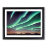 Unbeatable Aurora Borealis H1022 Framed Print for Living Room Bedroom Home Office Décor, Wall Art Picture Ready to Hang, Black A2 Frame (64 x 46 cm)