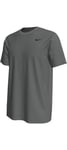 Nike Men's Dry Tee Drifit Cotton Crew Solid Short Sleeve Shirt, Carbon Heather/White, Large-T