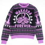 Black Panther Wakanda Forever Knitted Christmas Jumper -   L