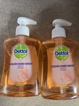2 X 250ml Dettol Liquid Hand Wash Grapefruit Antibacterial Scent Soap
