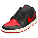 Nike Air Jordan 1 Low Womens Black Red Fashion Trainers - 8.5 UK