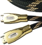 AKORD 2m - NEW v2.0 HDMI CABLE (2.0 version 18Gbps 4K) 24k Gold-Plated 1080p 2160p Hi-Speed Premium 28AWG HDMI to HDMI Cable Lead FULL 3D HD, ETHERNET, PS3 XBOX 360, PS4, XBOX ONE, HDTV SkyHD Virgin V+ Freesat HD Freeview HD