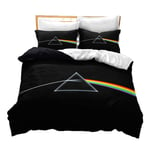 UNILIFE 3 Pieces Duvet Cover Set Pink Floyd Duvet Cover with Pillowcase The Dark Side of The Moon Bedding Set Hypoallergenic
