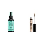 NYX Professional Makeup Spray Fixateur, Tenue Longue Durée, Fini Velouté, 60 mL & Anticernes/Correcteur - Can't Stop Won't Stop Contour Concealer - Light Ivory