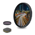 JJC 67mm Optical Glass Variable ND Neutral Density Filter (ND2-ND2000) for Sony A7 A7C A7R A7S A9 + FE 20mm f/1.8 G and Other 67mm Lens Camera, with Moistureproof Filter Case
