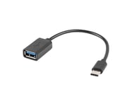 Lanberg USB-C (Uros) -&gt; USB-A (Naaras) 2.0 15cm Adapteri OTG