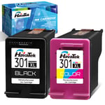 HavaTek 301 XL Ink Cartridges Remanufactured for hp 301XL Black Colour Printer Ink Combopack for hp Deskjet 2540 2542 3050a 1510 3055 2050 Envy 5532 5530 4500 4507 Officejet 4630 4632 2620 Printers