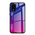 HAOYE Case Suitable for Samsung Galaxy S20 Ultra 5G Case, Gradient Color Scratch Proof Tempered Glass Back Cover + Slim Thin Fit with Silicone TPU Border Case(4)(Not For S20 FE)