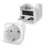 MOBIBAY 2 x European to UK Plug Adaptor, EU 2 Pin to UK 3 Pin Plug Adapter, Europe to British Converter, Built-In Shutters for Child Safety, Grounded (13A, 3250W, 250V)