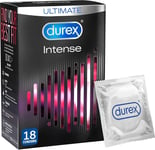 Durex Intense Ribbed and Dotted Condoms, Pack of 18