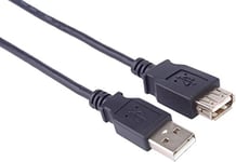 PremiumCord Rallonge USB 2.0, Câble de Données Jusqu'à 480 Mbit/S, Câble de Charge, USB 2.0 Type A Femelle vers Mâle, 4 Broches, 2 Blindages, Couleur Noir, Longueur 3 m