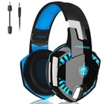 Trådlösa Bluetooth -hörlurar med mikrofon, PS4 Gaming Headset för PC, Xbox One, Ps5 blue