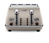 De'Longhi Icona Vintage 4 slot toaster, reheat, defrost, one-side bagel & 6 b...