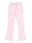 Juicy Couture Girls Diamante Velour Bootcut Jogger - Almond Blossom, Light Pink, Size Age: 15-16 Years, Women