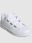adidas Originals Unisex Kids Stan Smith Trainers - White/White, White/White, Size 2.5
