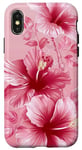 Coque pour iPhone X/XS Rose Hibiscus Tropical Floral Hawaiian Flowers Island
