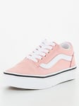 Vans Kids Girls Old Skool Trainer - Pink/White, Pink/White, Size 11 Younger