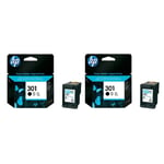 2x Original HP 301 Black Boxed Ink Cartridge CH561E For Deskjet 1050 Printer