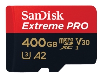 SanDisk Extreme Pro - Flash-minneskort (microSDXC till SD-adapter inkluderad) - 400 GB - A2 / Video Class V30 / UHS-I U3 / Class10 - mikroSDXC UHS-I