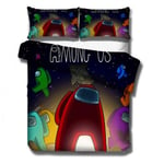 Beautsoful 2020 Game Among Us Single 140x200cm Duvet Cover Cartoon Bedding Set with Zipper Closure for Teens Kids Boys 1 Duvet Cover&2 Pillowcases (No Comforter)