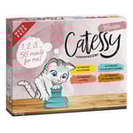 56 x 90 g Catessy Mousse Mega Mix i portionsform till sparpris! - Mega Mix med 4 sorter (kyckling, pollock, kalv, kycklinglever)