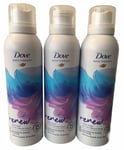 3 x Dove Shower & Shave Wild Violet & Pink Hibiscus Shower Mousse 200ml