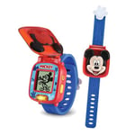 VTech - Disney Junior, La Montre-Jeu Interactive de Mickey, Montre Enfant à Clapet avec Écran Animé, Bracelet Souple, 8 Cadrans, 4 Jeux Éducatifs, Cadeau Enfant de 3 Ans à 7 Ans - Contenu en Français