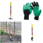 Garden Telescopic Hand Trowel Weeder Prong Hoe Fork Digging Gloves Planting Tool