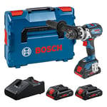 Bosch Professional 18V System GSB 18V-110 C Cordless Combi Drill (max. Torque of 110 Nm, incl. 3X 4.0 Ah ProCORE Batteries, Charger GAL 18V-40, in L-BOXX)