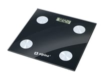 Alpina Smart Scale - with Body Analysis: including Fat and Muscle Mass - Bluetooth - with App - Black