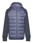 Color Kids Hybrid Fleece Jacket W. Hood Marinblå