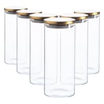 Argon Tableware Glass Storage Jars with Metal Lids - 1.5 Litre - Pack of 6