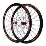 MTB Racing Bike Wheelset 700C, Double Wall 40MM Road Bicycle Cycling Wheels V-Brake/C Brake 24 Hole for 8/9/10/11/12 Speed