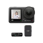 DJI Osmo Action 4+Mic (1 TX+1 RX) - Vlogging Camera, with a 1/1.3-Inch Sensor, 360º HorizonSteady, Suitable for Video Creation and Recording, Mic has a Clear Sonic Profile, Anti-Wind Protection