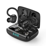 Bluetooth-hörlurar 5.1, Sportliga Trådlösa Hörlurar IP7 Vattentäta Bluetooth-headset 48H Hi-Fi Stereo med Dubbla Mikrofoner, CVC 8.0 Brusreducering, Superlätta