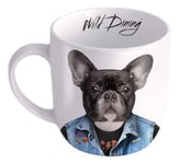 MUSTARD - Wild Dining Coffee Mug I Funny Cup I 100% Ceramic I Funny Cup with Goofy Pet Print I Gift Idea for Students | Dishwasher Microwave and Food Safe (Dog)