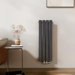 EMKE Radiateur Petit, 900x300 mm, Radiateur Vertical, Radiateur Plat Étroit pour Salle de Bain, Conception à Raccordement Central, Radiateur à Panneaux Double, 446 Watts, Anthracite