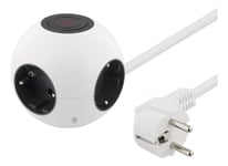 DELTACO Power globe with switch, 4xCEE 7/4, 1xCEE 7/7, 1.4m cable, whi